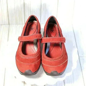 Ariat Size 7B Red leather velcro fasten Mary Jane shoe Style #21255